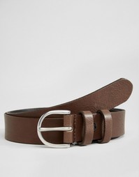 Коричневый кожаный ремень PS By Paul Smith - Коричневый