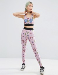 Леггинсы с принтом в виде зарисовок ASOS x Phiney Pet Co-ord - Мульти