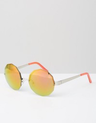 Круглые солнцезащитные очки с оранжевыми зеркальными стеклами Jeepers