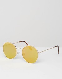 Круглые солнцезащитные очки в стиле 70-х с плоскими стеклами ASOS