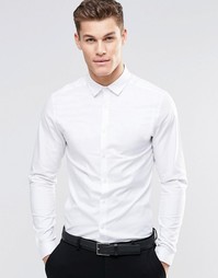 Облегающая оксфордская рубашка с длинными рукавами ASOS - Белый