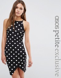 Асимметричное облегающее платье в стиле 90‑х ASOS PETITE - Черно-белый