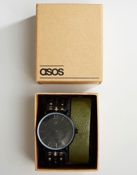 Часы со сменным ремешком с ацтекским узором ASOS - Черный