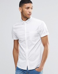 Облегающая оксфордская рубашка с короткими рукавами ASOS - Белый