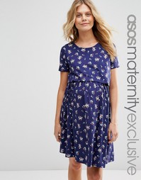 Платье с цветочным принтом для кормящих мам ASOS Maternity - Мульти
