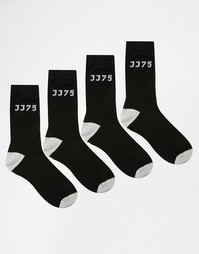 Комплект из 4 пар носков с логотипом Jack &amp; Jones - Черный
