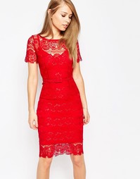 Кружевное платье с моделирующим эффектом Body Frock Lisa - Красный