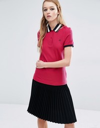 Футболка-поло с воротником в полоску Fred Perry - Розовый