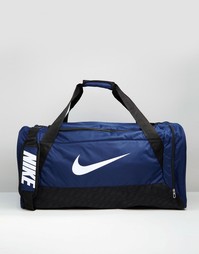 Большая синяя сумка дафл Nike Brasilia BA4828-401 - Синий