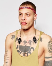 Кожаная повязка на голову с плетеной лентой и перьями ASOS - Мульти
