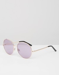 Круглые металлические солнцезащитные очки в стиле 70‑х ASOS - Золотой