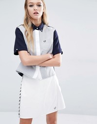 Прямая рубашка в стиле колор блок Fred Perry - Темно-синий