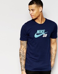 Темно-синяя футболка Nike SB DF Icon 698250-451 - Темно-синий