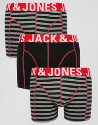 3 пары боксеров-брифов в полоску Jack &amp; Jones - Черный