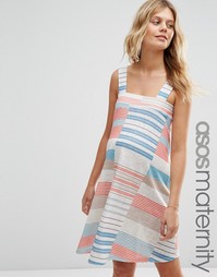 Платье мини для беременных с полосками ASOS Maternity - Полоски