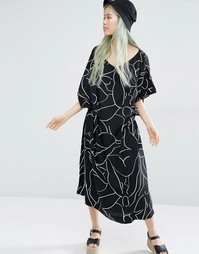 Платье-кимоно с принтом Weekday - Мульти