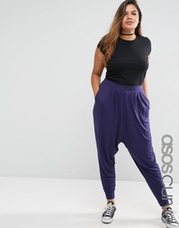 Трикотажные гаремные брюки ASOS CURVE - Темно-синий