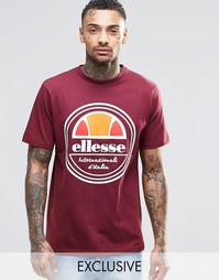 Футболка с круглым логотипом Ellesse - Burgundy