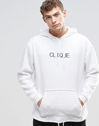 Oversize-худи из флиса с вышивкой ASOS - Бежевый