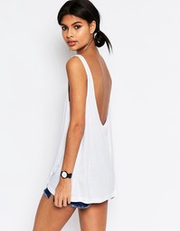 Майка с глубоким вырезом сзади ASOS - Белый