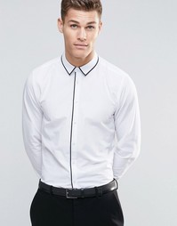 Рубашка классического кроя с контрастной отделкой ASOS White - Белый