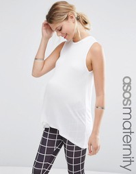 Майка без рукавов с удлиненной спинкой ASOS Maternity - Белый