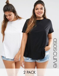 2 футболки свободного кроя ASOS CURVE - СКИДКА 10%