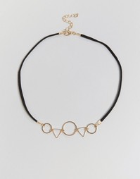 Ожерелье-чокер с геометрическими подвесками Reclaimed Vintage - Черный