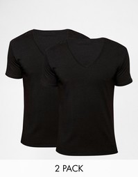 2 футболки с V‑образным вырезом Calvin Klein - Черный