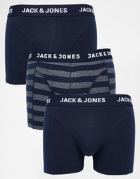 3 пары боксеров-брифов в полоску Jack &amp; Jones - Синий