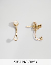 Серебряные позолоченные серьги ASOS - Золотой