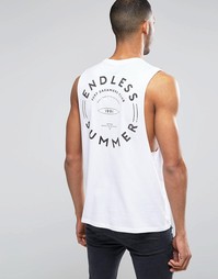 Футболка без рукавов с принтом Endless Summer на спине ASOS - Белый