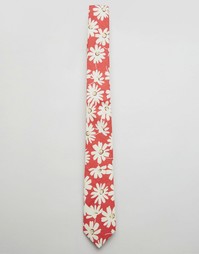 Красный галстук с цветочным принтом ASOS - Красный