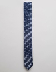 Темно-синий узкий галстук в горошек ASOS - Темно-синий