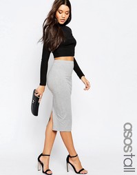 Трикотажная юбка-карандаш ASOS TALL - Серый меланж