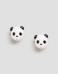 Серьги-гвоздики ограниченной серии с пандами - Золотой Asos