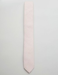 Светло-розовый узкий фактурный галстук ASOS - Розовый