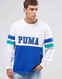 Свитшот в винтажном стиле с круглым вырезом Puma - Белый