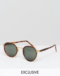 Круглые солнцезащитные очки Reclaimed Vintage - Коричневый