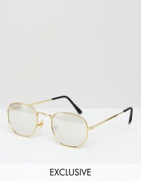 Круглые солнцезащитные очки Reclaimed Vintage - Золотой