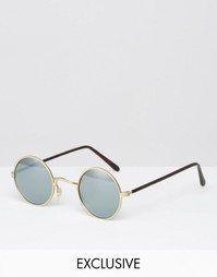 Круглые солнцезащитные очки с зеркальными стеклами Reclaimed Vintage