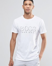 Белая футболка классического кроя с логотипом Hugo Boss - Белый