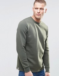 Свитшот цвета хаки с фиксированной кромкой ASOS - Военный зеленый