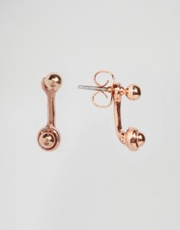Маленькие серьги с шариками ASOS - Розовое золото