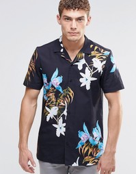 Рубашка классического кроя с отложным воротником и гавайским цветочным Asos