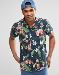 Рубашка классического кроя с цветочным принтом и короткими рукавами AS Asos