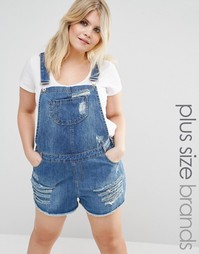Джинсовый комбинезон‑шорты с рваной отделкой Missguided Plus - Vintage