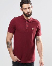 Однотонная футболка-поло из пике Lyle &amp; Scott - Красный