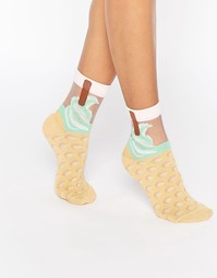Прозрачные носки с принтом мороженого ASOS - Мульти