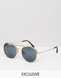 Круглые солнцезащитные очки Reclaimed Vintage - Золотой